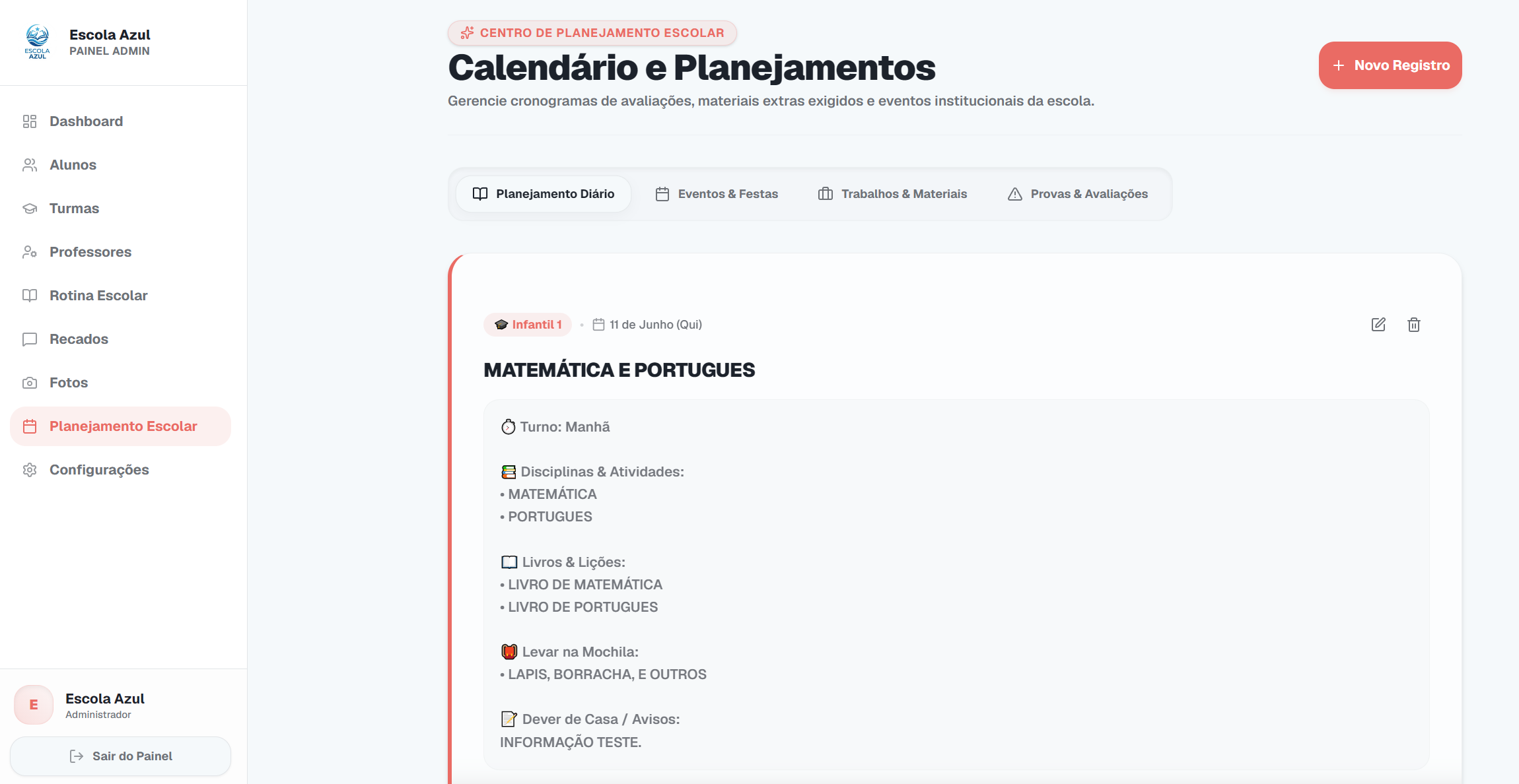 Planejamento Pedagógico